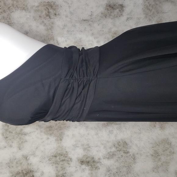 Forever 21 Sheer Layered Black Knee Length Halter Dress Size Medium - Picture 7 of 15